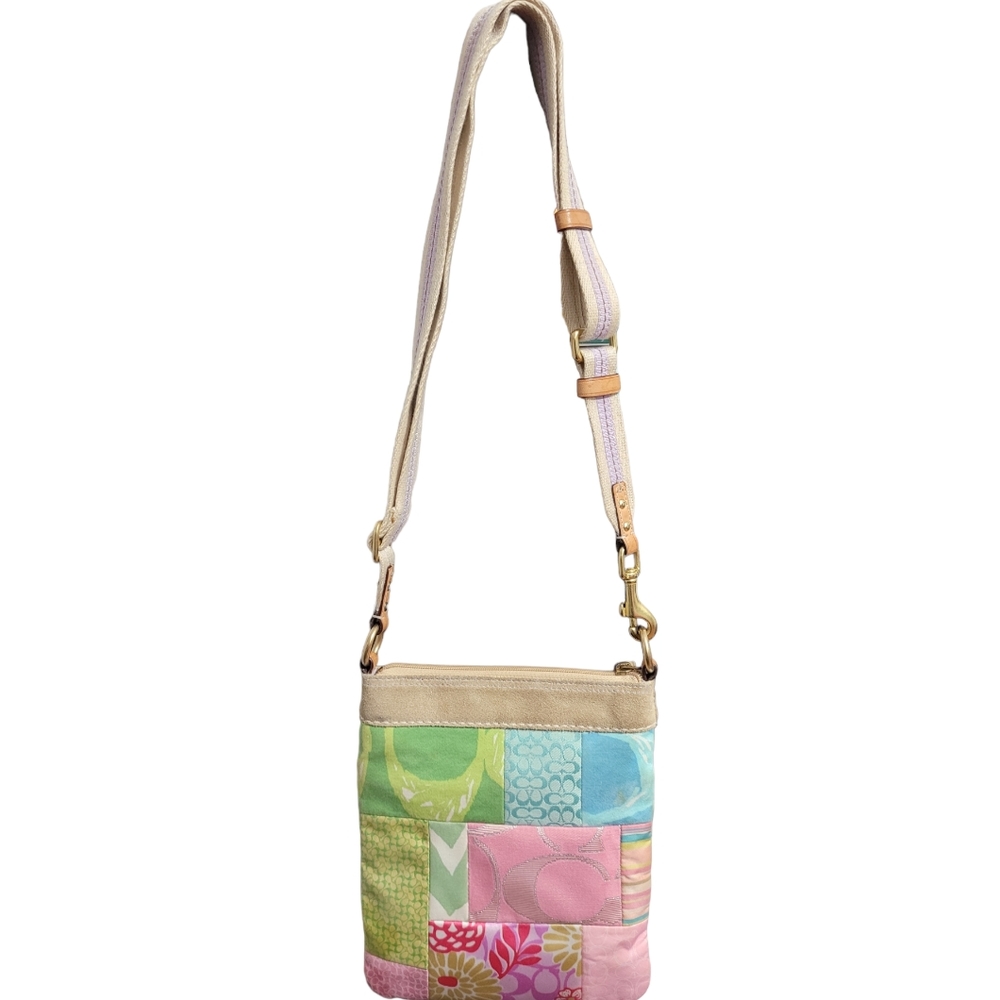 Coach Patchwork Pastel Crossbody Bag - Pink, Green, Blue, Cream